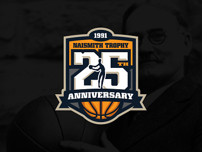 Naismith 25 25th anniversary basketball naismith awards sports logo