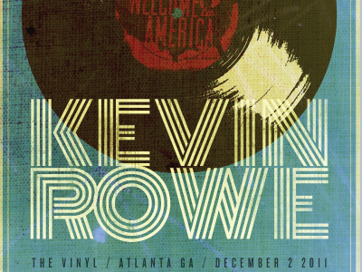 Kevin Rowe - Vinyl gig poster music print