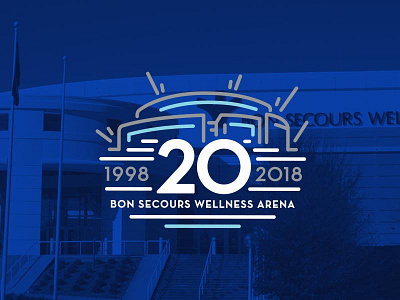Bon Secours Wellness Arena 20th Anniversary anniversary logo arena commemorative logo greenville sc south carolina sports logo