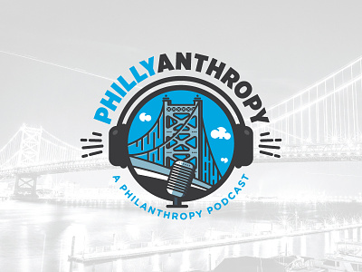 Phillyanthropy ben franklin bridge bridge logo logo design philadelphia podcast