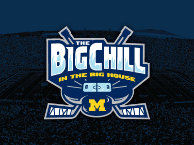 Big Chill in the Big House college hockey michigan sports logo