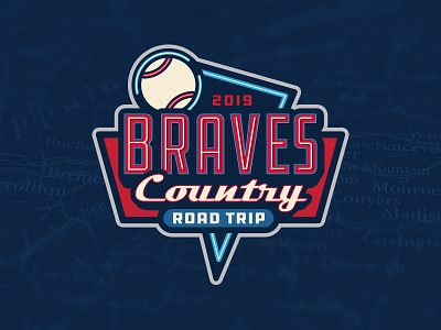 Braves Country Road Trip atlanta braves baseball neon retro design road sign sports logos