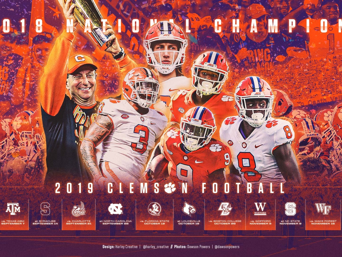 2022 Clemson Tigers Football Schedule Downloadable Phone Wallpaper