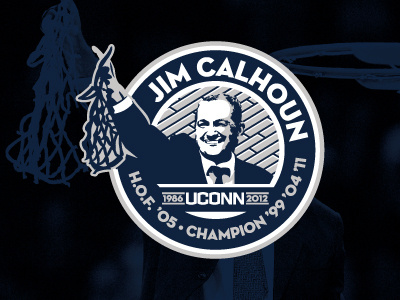Jim Calhoun Commemorative Mark college basketball connecticut sports logo