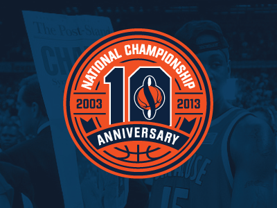 Syracuse 10th Anniversary basketball college logo orange sports syracuse