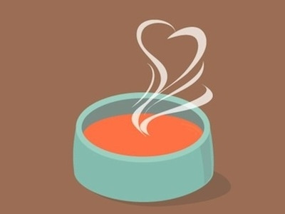 Logo Design - Organic Meals design graphic heart icon logo soup steam vector
