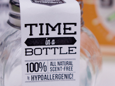 Time in a Bottle bottle design label package product typography