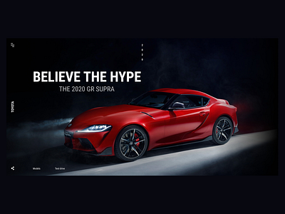 Toyota GR Supra 2020 Web Design Concept auto concept dark dark ui design promo toyota webdesign