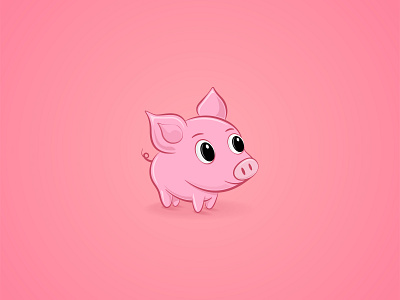 Pink Piggy design fun icon illustration piggy pink typography vector