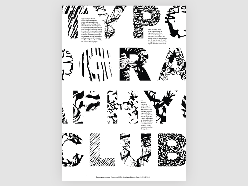 Typography Club Poster by Tatsiana Matusevich on Dribbble