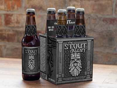 Stout Dwarf 4pack 4 pack beer branding beer label branding lotr packagingdesign