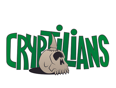 cryptilians band logo band art band logo crytpilians cyclops skull groovy ghoulies hanna barbera punk