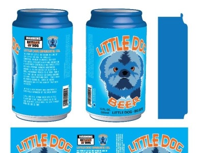 Little Dog Beer Can beer can branding dogs illustration package design packaging vector