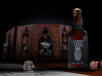 Stout Dwarf Product Mockup D&D beer bottle branding d20 dwarves gm lotr mockup packaging