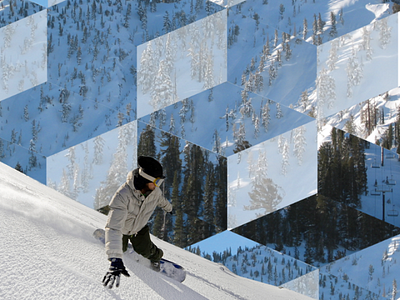 Snowboarder ad design background mountains pattern photoshop snow