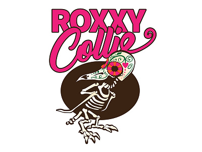 Roxxy Collie Logo band bird logo muerto skull
