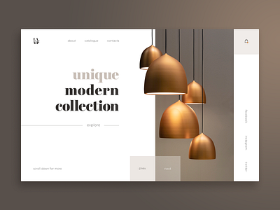 Lamps store Web-site concept brown concept design lamp site ui web