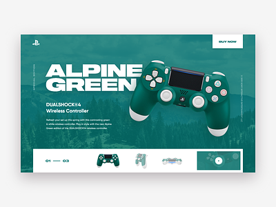 Dualshock 4 Promo Page Concept alps concept design dualshock gamepad green playstation site ui web xd