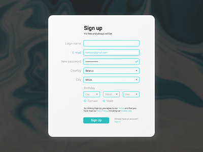 Daily UI #001 dailyui design sign up form sign up page ui ux web web design