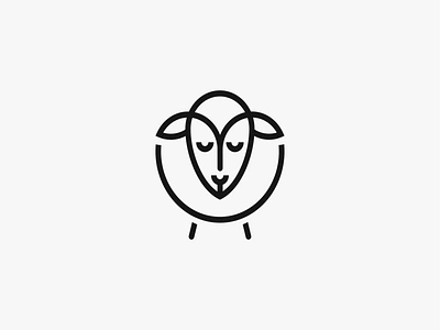 / Sheep / 2d brand identity branding design flat graphic design icon identity illustration logo logo concept logo design logotype mark minimal minimalistic logo symbol vector