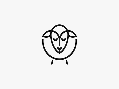 / Sheep / 2d brand identity branding design flat graphic design icon identity illustration logo logo concept logo design logotype mark minimal minimalistic logo symbol vector