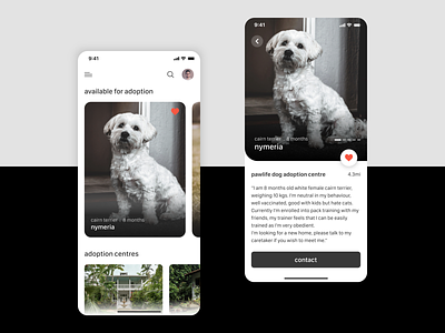 Pet Adoption App dog app ios 10 pet app pet design ui ux