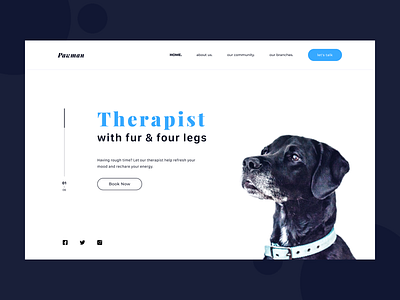 Dog therapy website dog therapy landing screen pet therapy ui uiux webdesign website