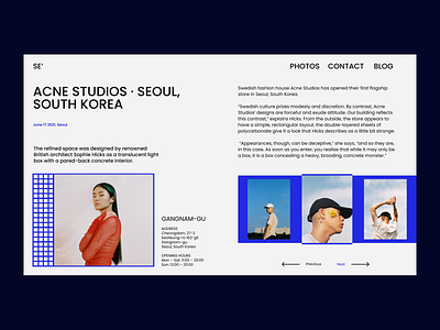 Acne Studios · Seoul acnestudios design seoul typography ui ux web webdesign