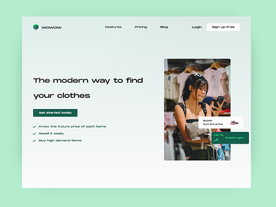 WOWOW - Clothes Finder clothes clothes finder finder header home ui ui design website