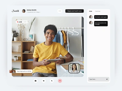 DOCTOLIB PRO | Concept | Medical app | Video consultation screen app application appointment camera chat conference consultation doctolib doctor doctor app doctor appointment health medical medical consultation video videocall videochat visio web app zoom