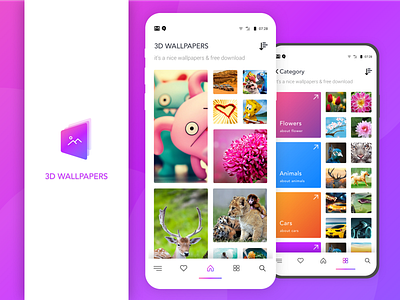3D WALLPAPERS android app app design logo ui ux