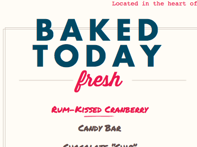 Daily list of flavors from cupcake website (Detail)