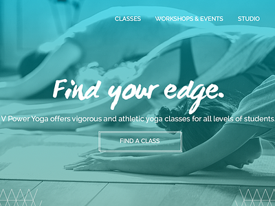 Yoga studio website header