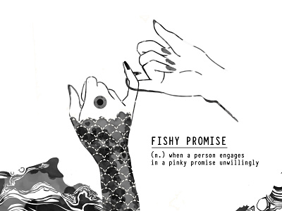 FISH : Inktober2020 art black and white black ink digital render fish fish2020 fishy hotel ceiling illustration ink inkinh inktober inktober1 inktober2020 layout pink swear pinky promise rixton hotel word of the day