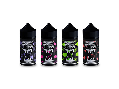 Young Vape juice branding communication design graphic design illustration layout logo packaging packaging design print packaging vape vape juice vector