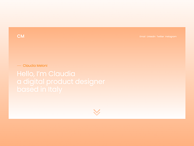 Portfolio Shot branding color design digital gradient gradients homepage landing page logo minimal modern orange portfolio redesign sketch ui ux web white