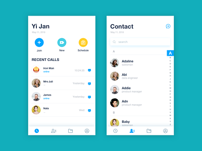 2 app contact list live ui