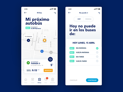 App Bus Escolar SM. Naranco app design interface invisionstudio sketch ui ux