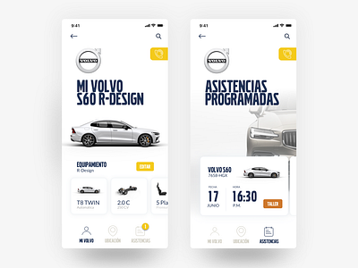 Volvo Cars ESP app design figma interface invisionstudio ui ux