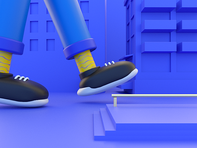 Walk 🚶‍♂️ 3d animation branding branding design design icon identity illustration interface shoes ui