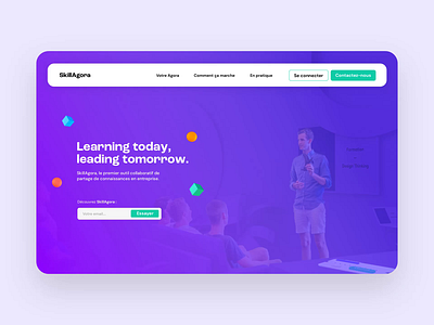 [Concept] SkillAgora header concept ✍️ 3d animation app branding button header illustration interface mac picture ui web website