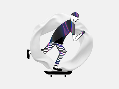 Skateboarder illustration 🛹