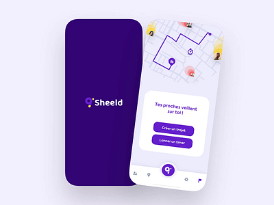 Sheeld app 🦋 2/2 android animation app branding interface ios iphone logo map mobile ui ux vector