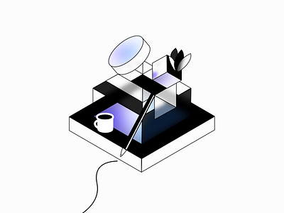 Abstract isometric experimentation ⬛️ 3d black blur branding design illustration illustrator isometric mobile ui vector white