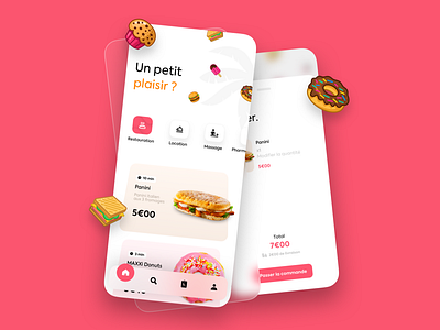 Food App 🍔 3d app appdesign branding food icon illustration interface ios iphone mobile ui ux