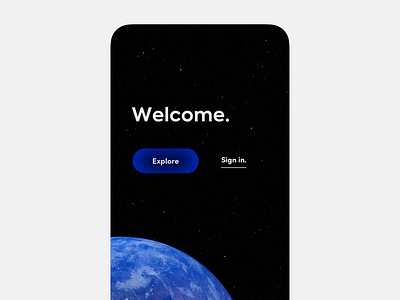 Earth app 🌍 2021 3d animation app button earth globe immersive interface ios mobile space ui ux