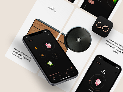 Compoz App Store Screenshots 4/4 🌹 3d app app design apple branding design glassmorphism interface ios iphone luxe mobile perfume store ui ux