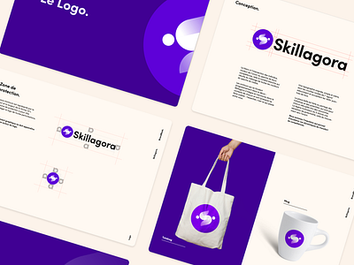 Skillagora logo (branding) 🟣 app book brand identity branding colors conception design illustration logo manual mockup skillagora typography ui vector