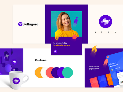 Skillagora stylescape (branding) 🟣 3d app brand branding charter color design humans icons illustration interface ios keyvisual logo mobile print stylescape typography ui