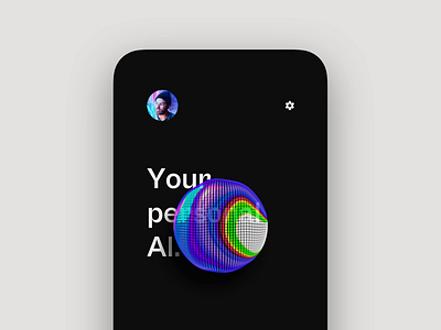 Personal AI app (emotional UI)📱 3d aftereffects ai animation app artificial intelligence branding button design emotional interface ios iphone loop mobile trippy ui ux